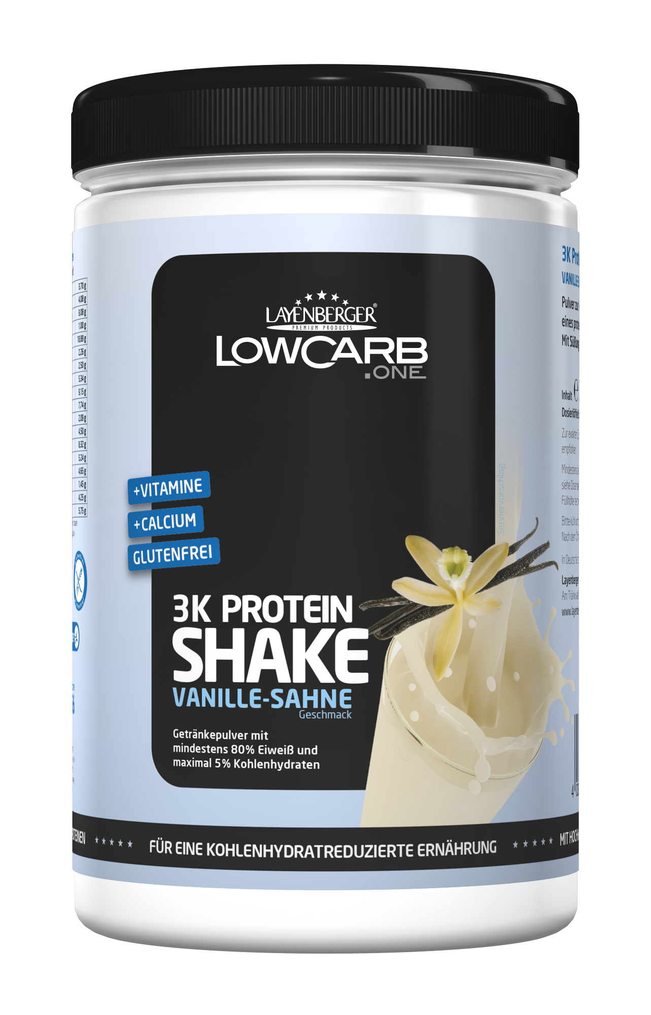 LAYENBERGER LowCarb.one 3K Protein Shake Vanille Sahne 360g