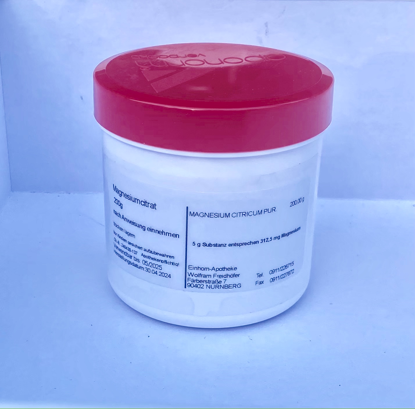 Magnesiumcitrat 200 g Pulver rein Magnesiumcitrat 200 g Pulver rein